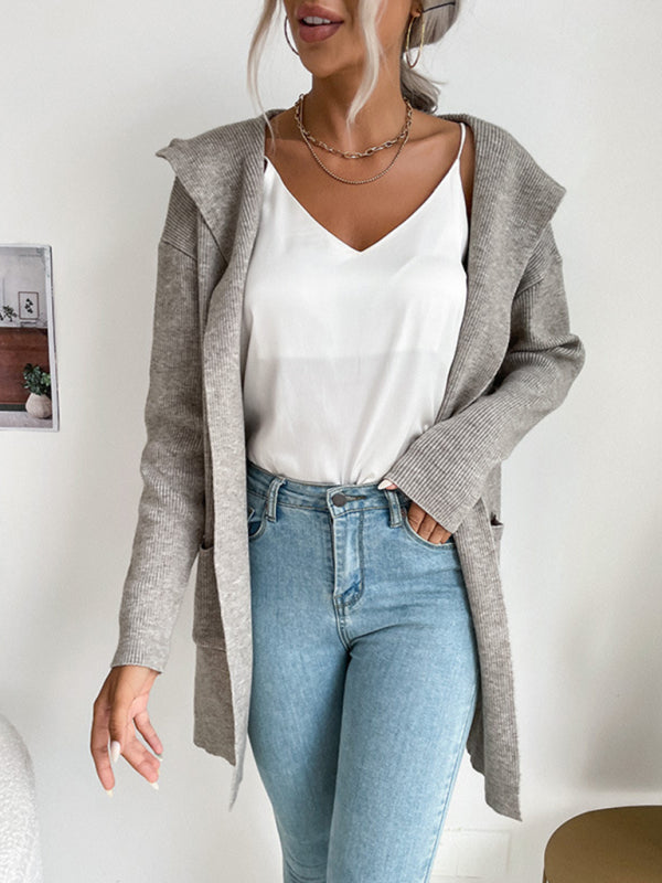 Örgü Cepli Hırka Kazak Ceket