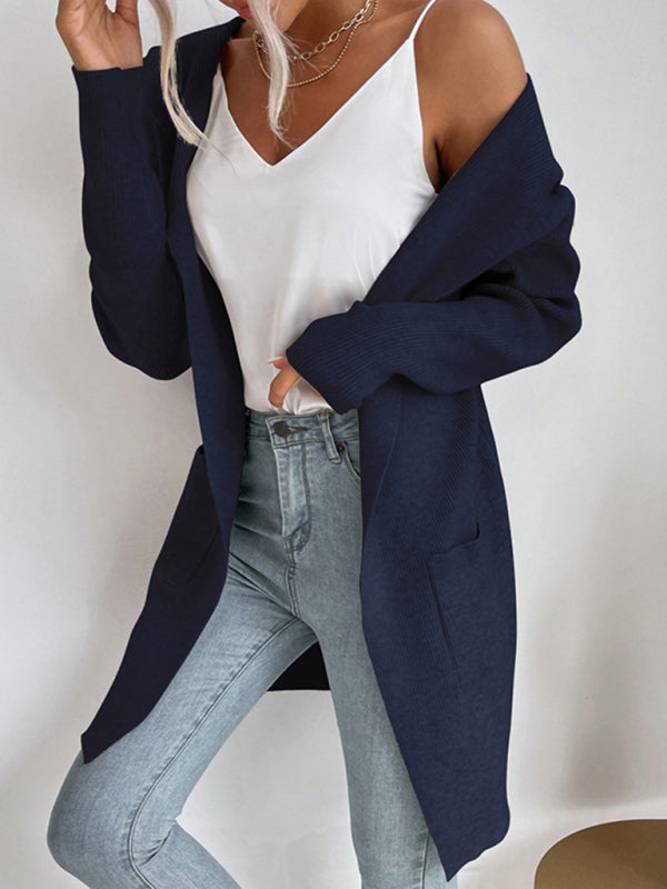 Örgü Cepli Hırka Kazak Ceket