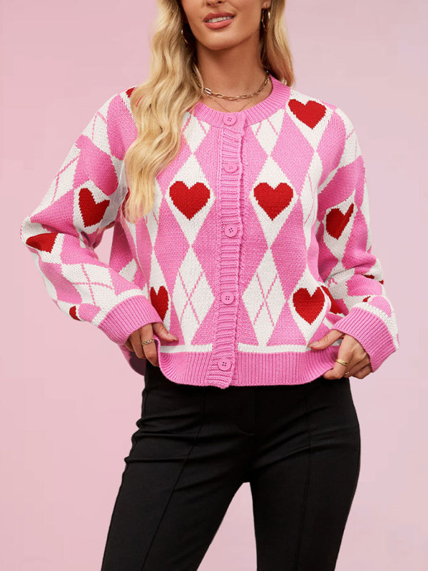 Heart Knit Valentine's Cardigan Sweater