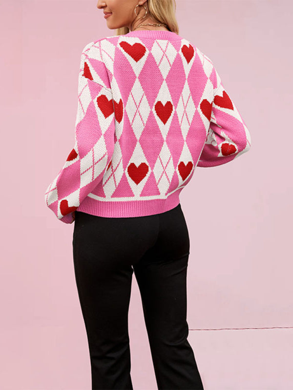 Heart Knit Valentine's Cardigan Sweater