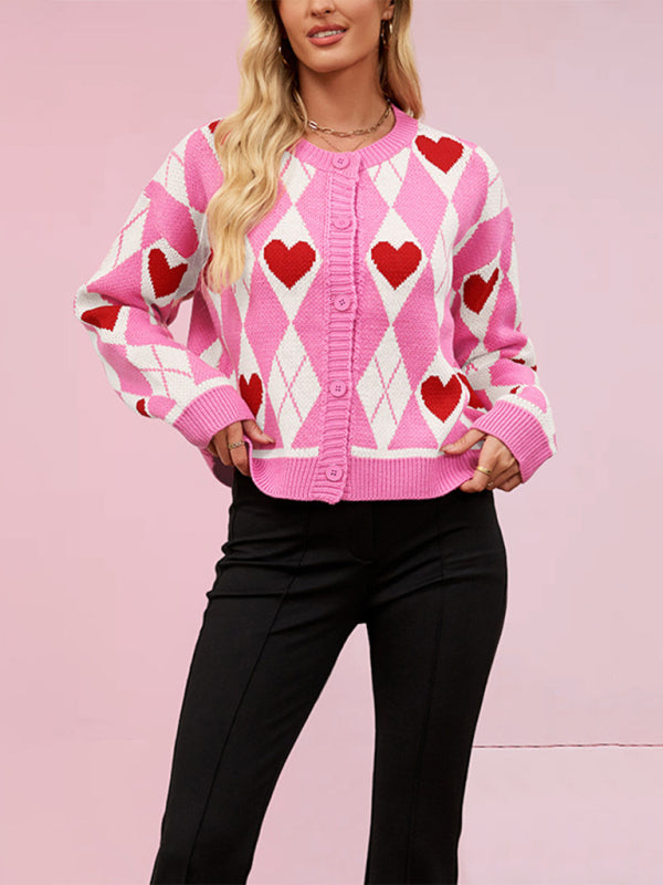 Heart Knit Valentine's Cardigan Sweater
