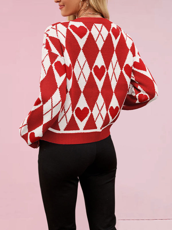 Heart Knit Valentine's Cardigan Sweater