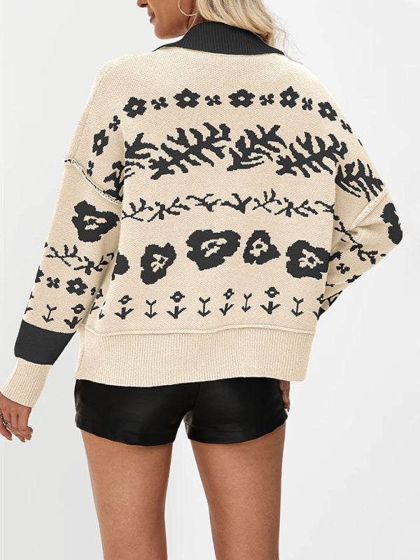 Square Neck Knit Button Cardigan