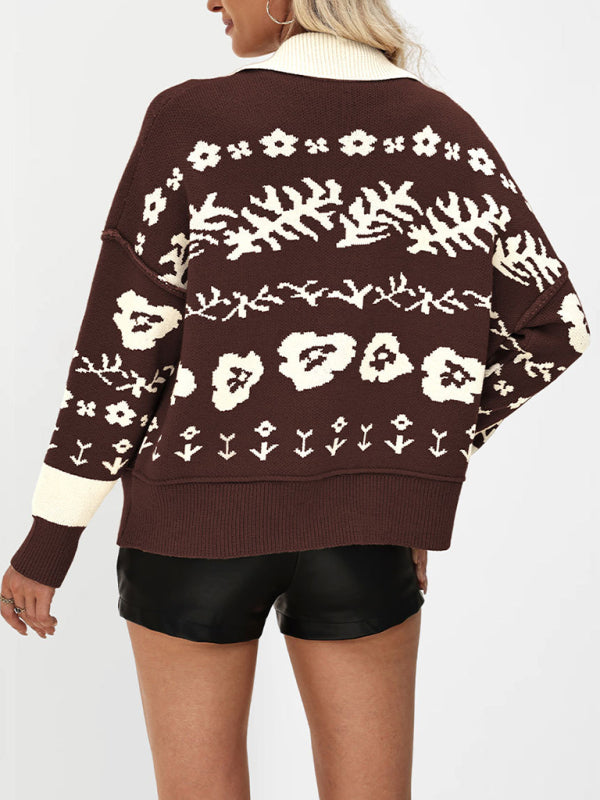 Square Neck Knit Button Cardigan