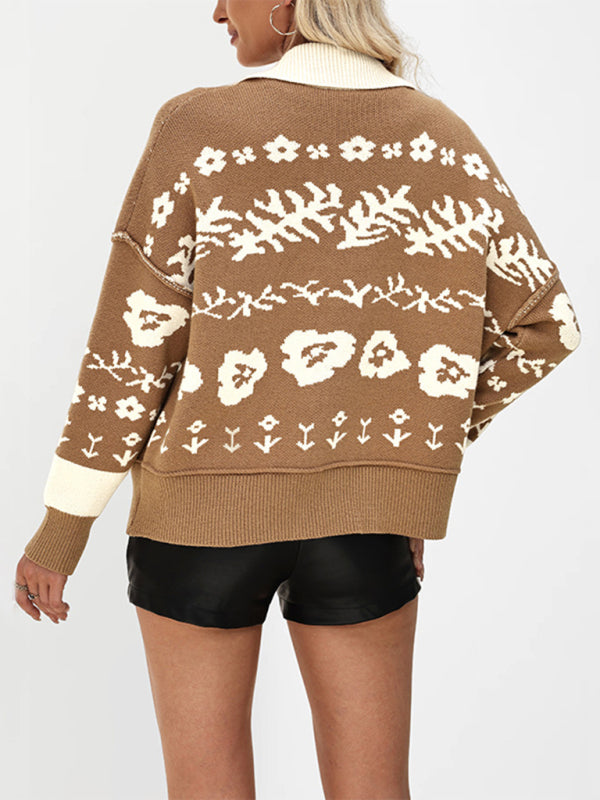 Square Neck Knit Button Cardigan