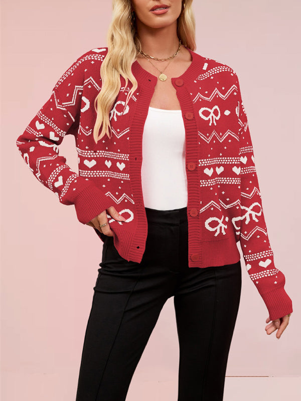 Heart Knit Valentine's Day Cardigan