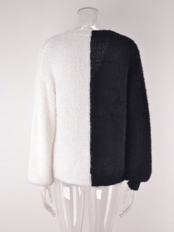 Kardigan na guziki z dzianiny patchworkowej