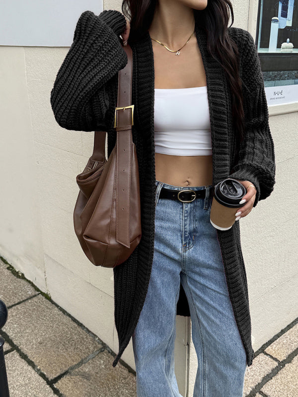 Вязаное пальто-свитер из шерстяной смеси