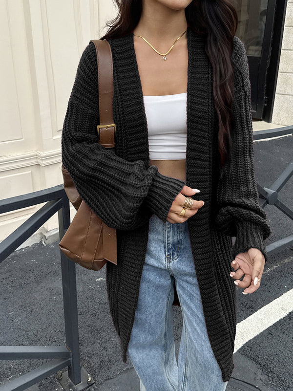 Вязаное пальто-свитер из шерстяной смеси