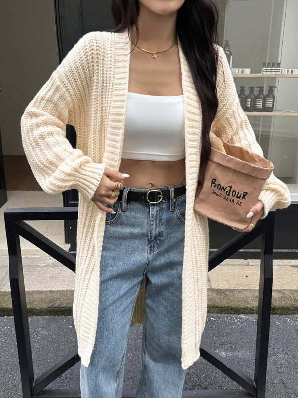 Вязаное пальто-свитер из шерстяной смеси