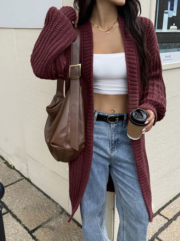 Вязаное пальто-свитер из шерстяной смеси