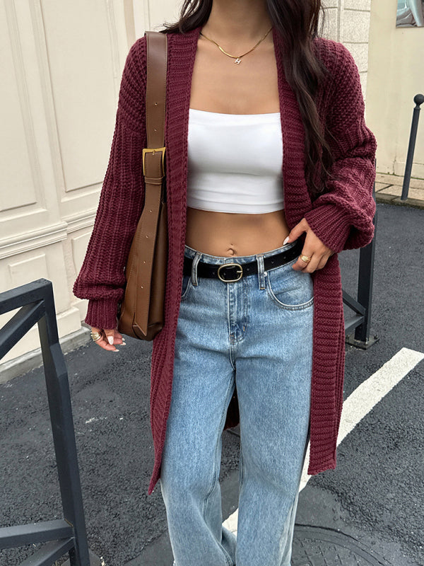 Вязаное пальто-свитер из шерстяной смеси