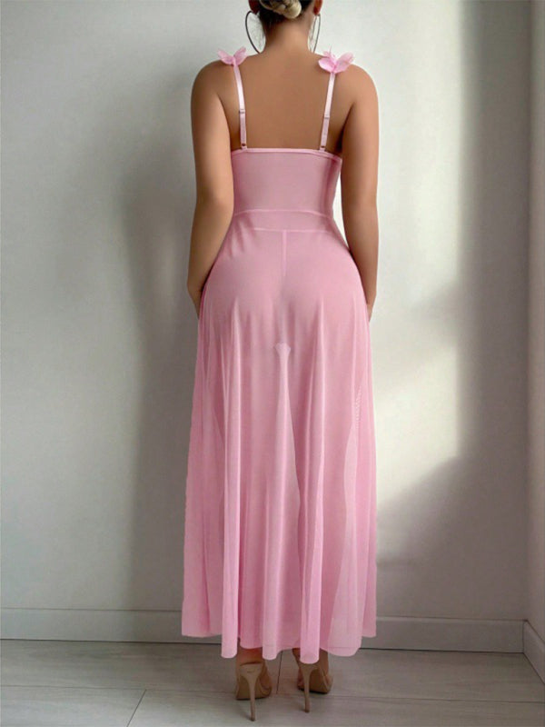 Conjunto Transparente de Vestido e Saia em 2 Peças