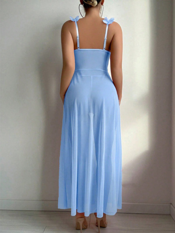 Conjunto Transparente de Vestido e Saia em 2 Peças