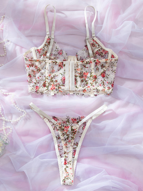 Lace Camisole Lingerie Set with Boning – Smiling Maria