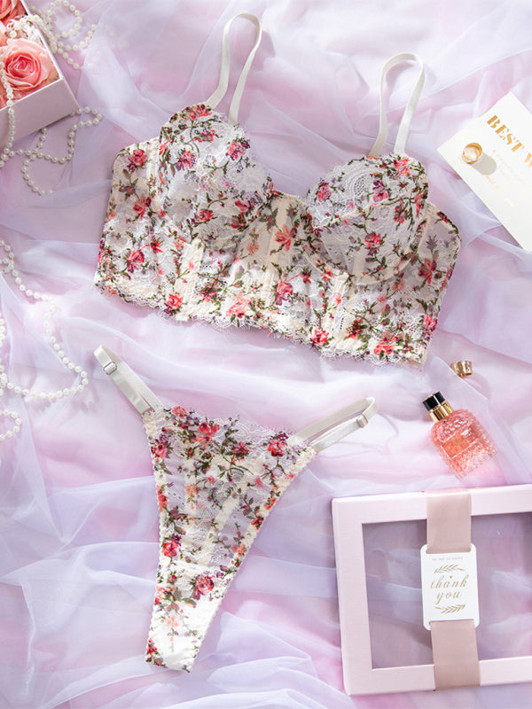 Lace Camisole Lingerie Set with Boning – Smiling Maria