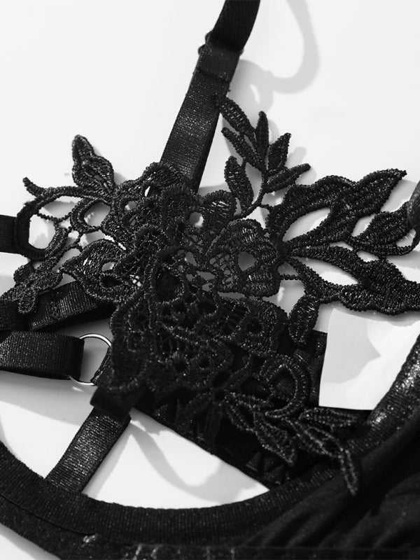 Set reggiseno e slip trasparente ricamato – Smiling Maria