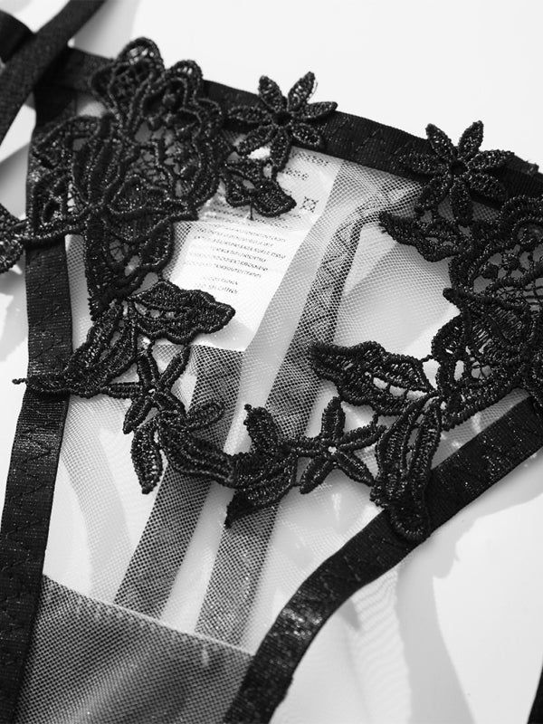 Set reggiseno e slip trasparente ricamato – Smiling Maria