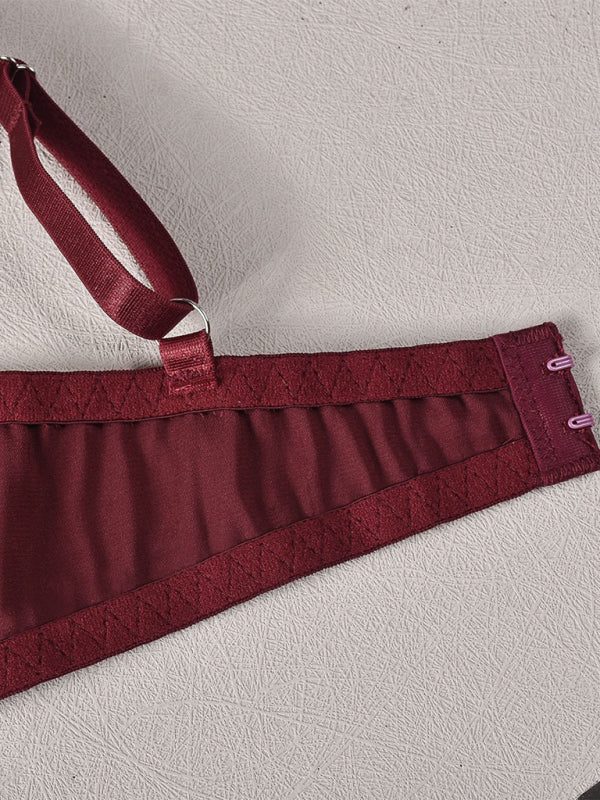 Chic Lingerie Set with Bow and Leg Rings