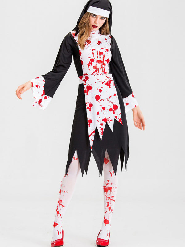 Vampire Zombie Nun Cosplay Halloween Costume