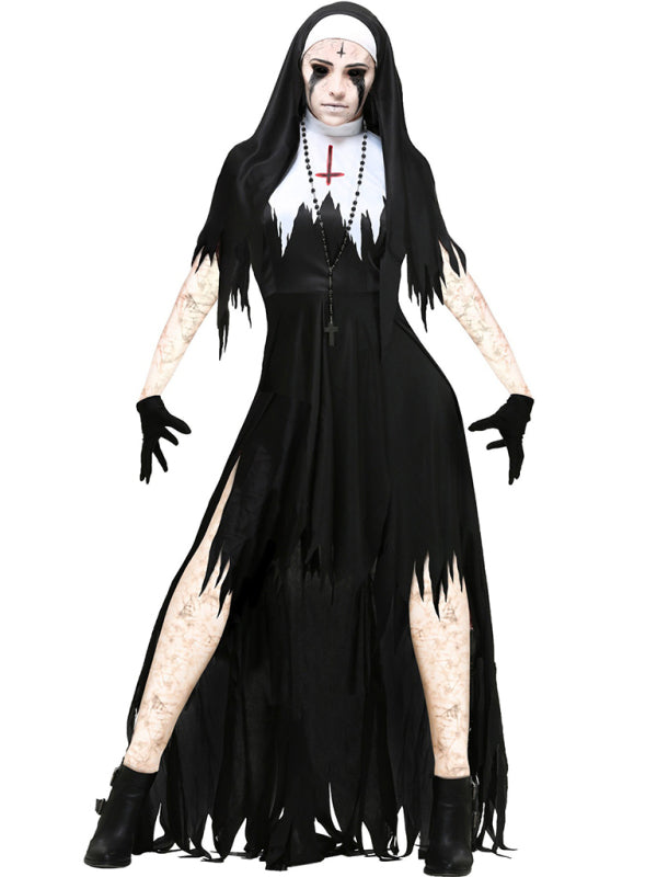 Women's Halloween Nun Vampire Costume Dress