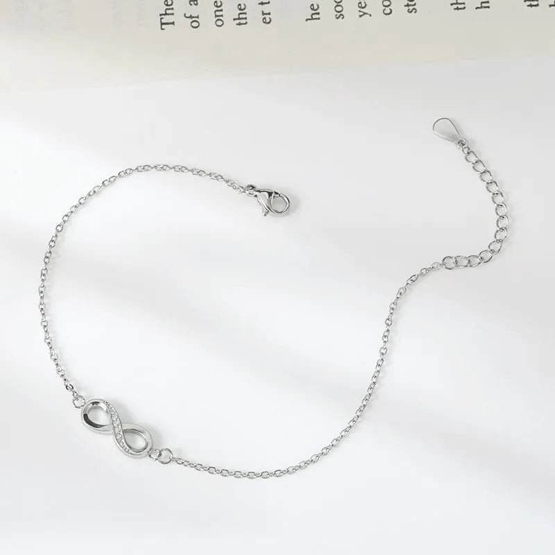Infinity Circle Diamond Bracelet - Titanium Steel