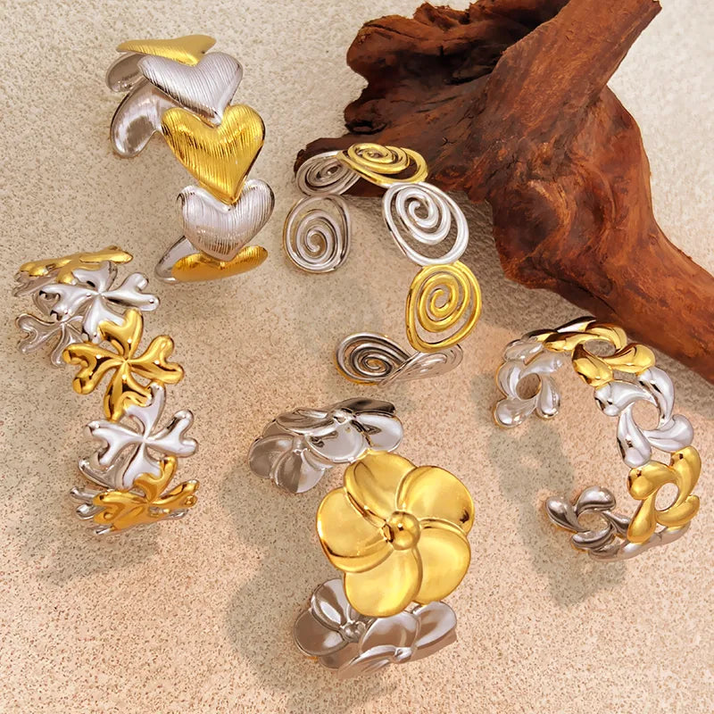 Gold & Silver Stainless Steel Adjustable Bracelet