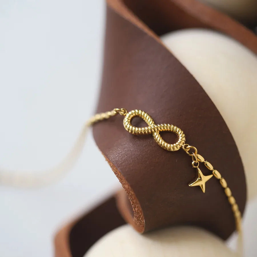 Gold Infinity Star Anklet for Women