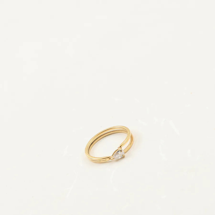 18K Gold Plated Titanium Steel Geometric Ring