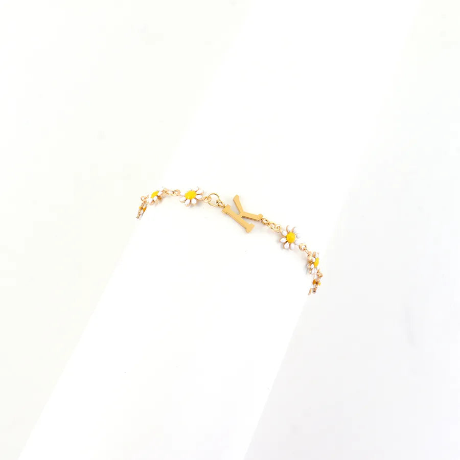 Gold Daisy Chain Bracelet for Women