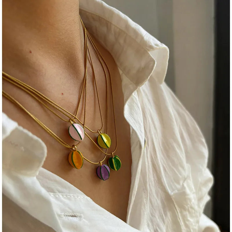 18K Gold Plated Geometric Pendant Necklace