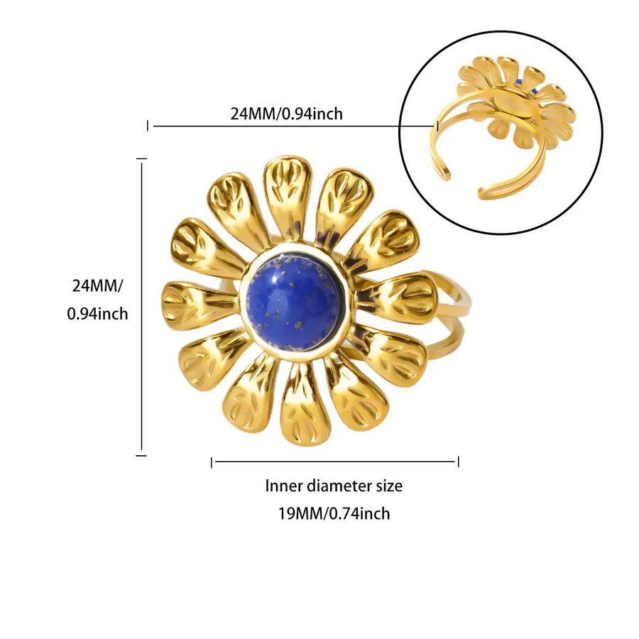 Vintage French Flower Zircon Open Ring JZ7993G