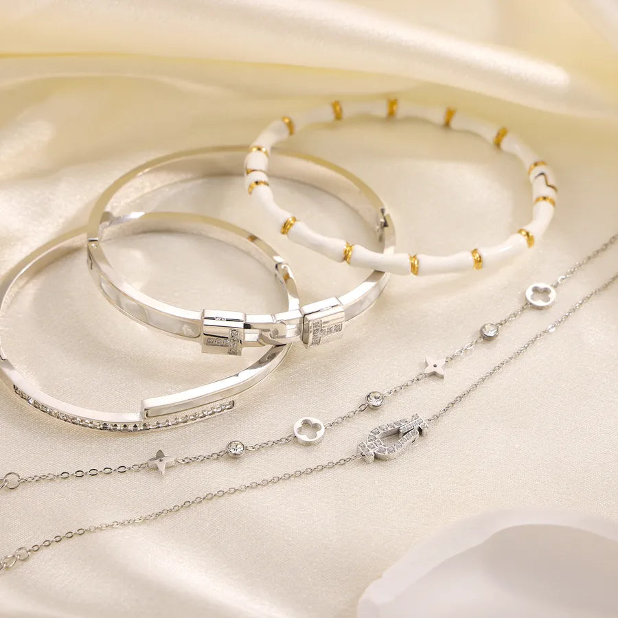 18K Gold Plated Geometric Titanium Steel Bracelet