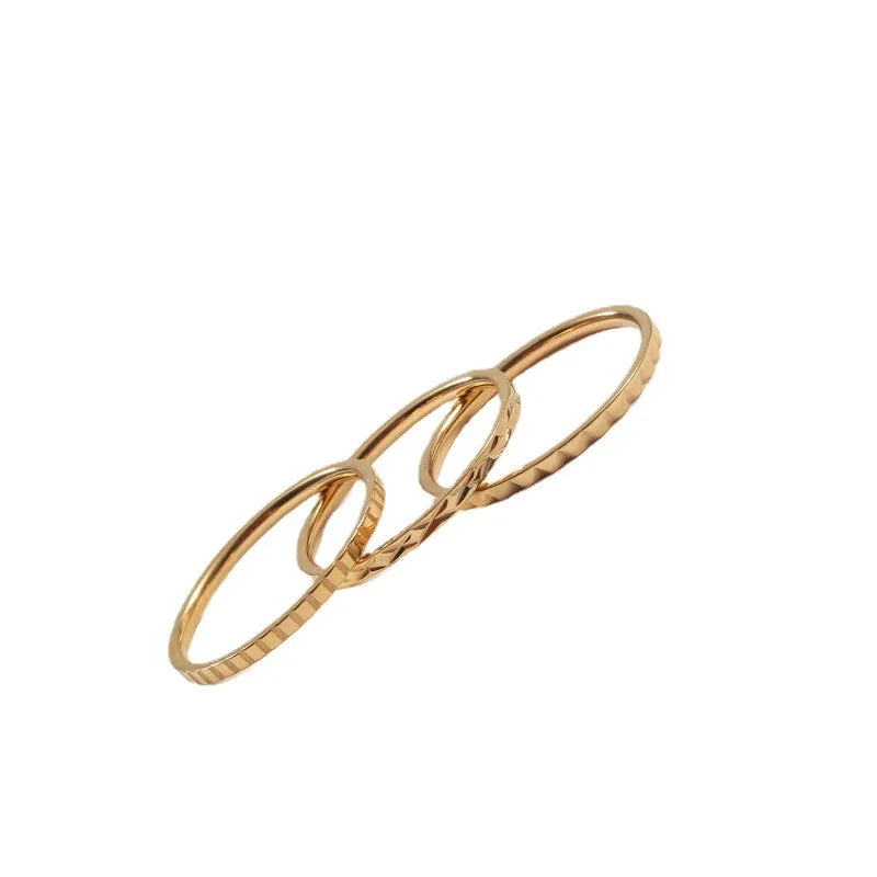18K Gold Plated Titanium Steel Geometric Ring