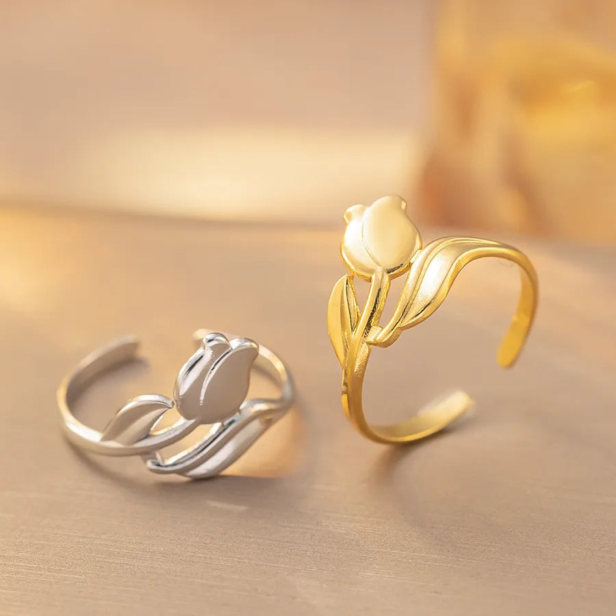 Geometric Titanium Steel Open Ring