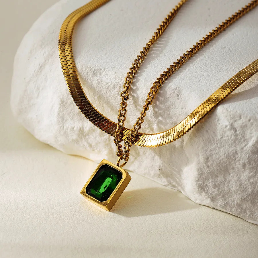 18K Gold PVD Geometric Stainless Steel Necklace