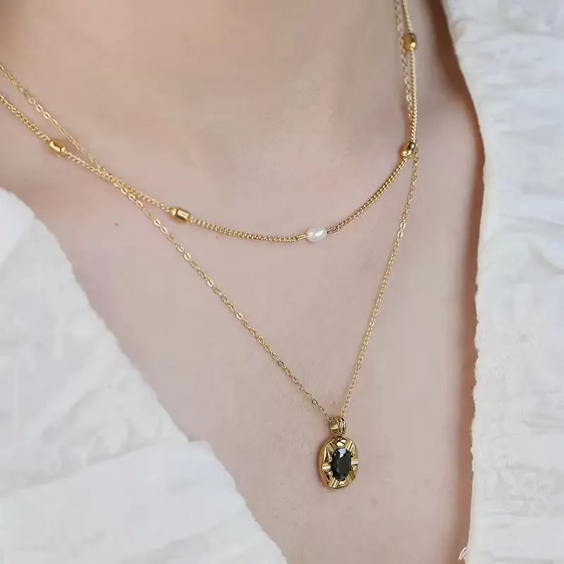 Elegant 18K Gold Plated Pearl Necklace for Women