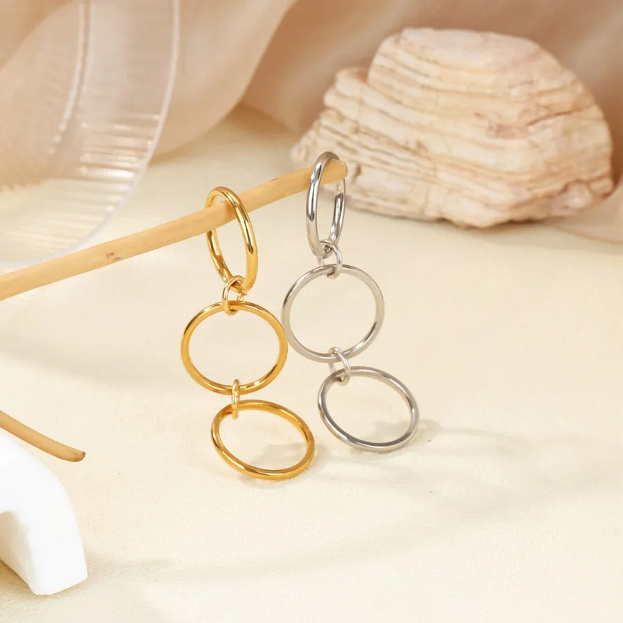 Geometric Gold Stainless Steel Ring