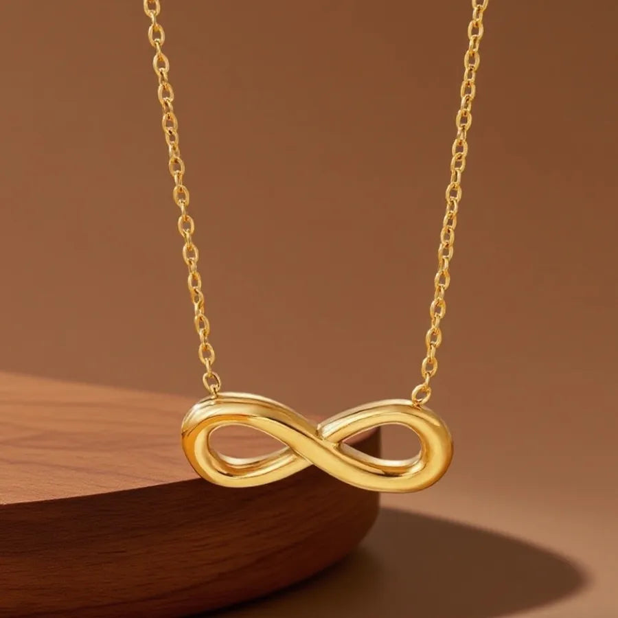 Titanium Steel Heart Pendant Necklace X0232-Number 8-Necklace- Gold