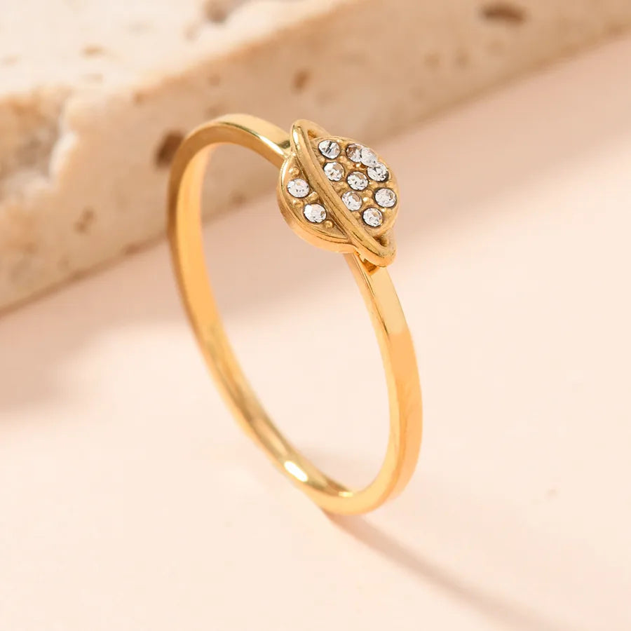 Women's Gold Plated Titanium Steel Ring Planet