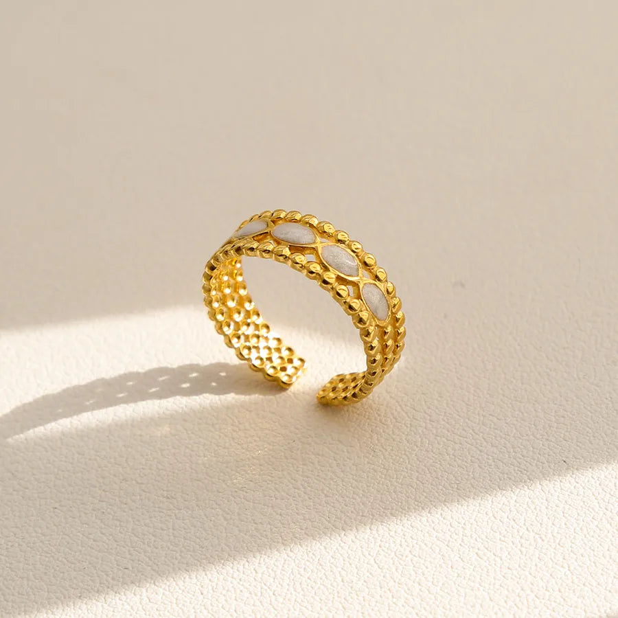 French Vintage Open Ring in Gold Stainless Steel 197