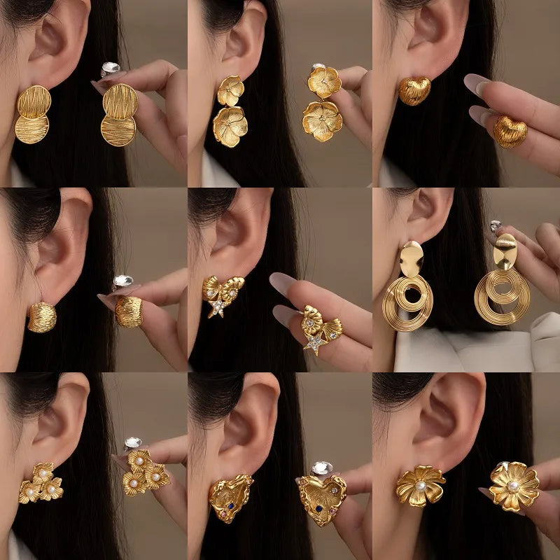 Elegant Titanium Steel Drop Earrings