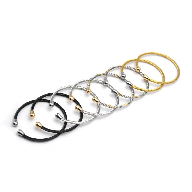 3mm Titanium Steel Rope Bracelet – Gold Plated