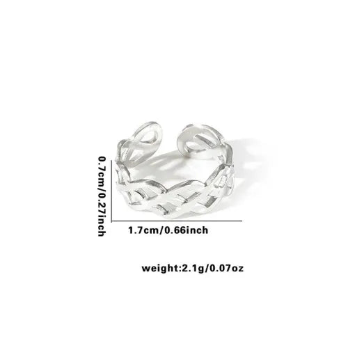 Titanium Steel Fish Tail Ring for Women Adjustable Opening TYR0424