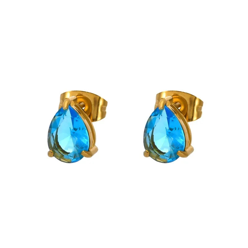 December Birthstone Waterdrop Earrings GOLD-December