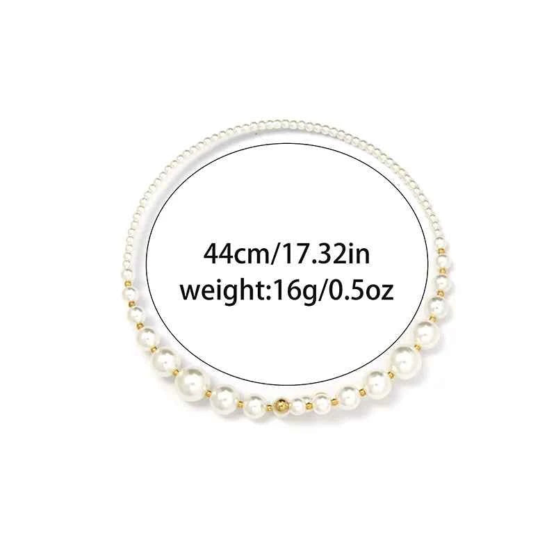 18K Gold Plated Pearl Choker Necklace