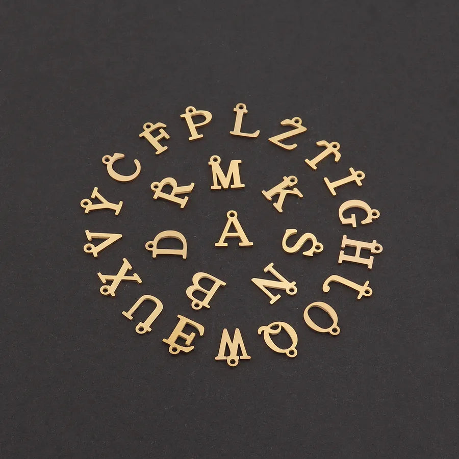 Gold Stainless Steel Initial Heart Bracelet