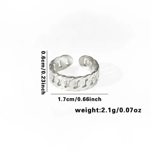 Titanium Steel Fish Tail Ring for Women Adjustable Opening TYR0422