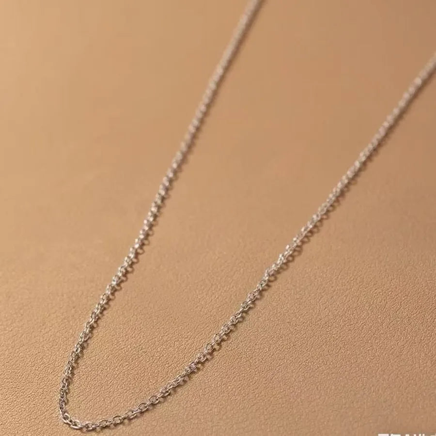 Women's Titanium Steel Box Chain Pendant Necklace O-shaped Chain-Necklace-Steel Color