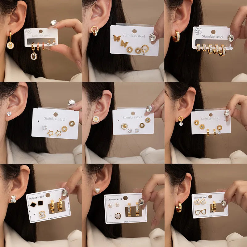 Titanium Steel Heart Earrings for Women